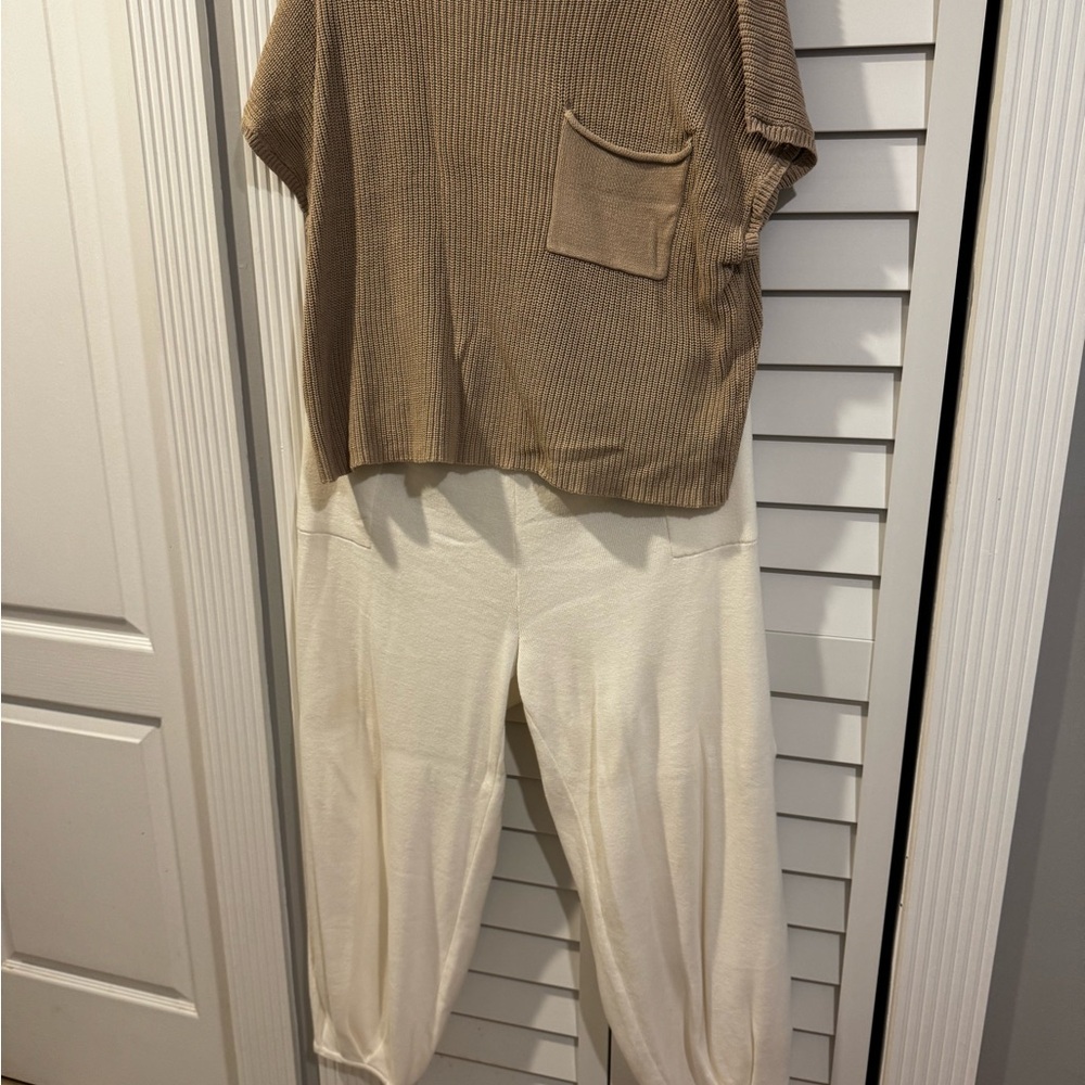 Stylish Tan and Cream Women's Jumpsuit